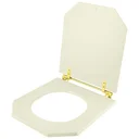Ver imagem 2 de Assento Sanitário Poliéster Atrium Biscuit para vaso Incepa Com Ferragem Dourada