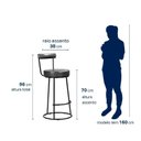Ver imagem 3 de Conjunto 2 Banquetas Alta com Encosto para Cozinha Miami Preto