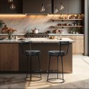 Ver imagem 1 de Conjunto 2 Banquetas Alta com Encosto para Cozinha Miami Preto