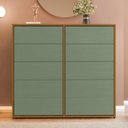 Ver imagem 5 de Cômoda para Quarto 10 Gavetas Melinda Marrom/Freijó/Verde