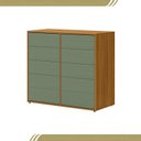 Ver imagem 2 de Cômoda para Quarto 10 Gavetas Melinda Marrom/Freijó/Verde