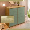 Ver imagem 7 de Cômoda para Quarto 10 Gavetas Melinda Marrom/Freijó/Verde