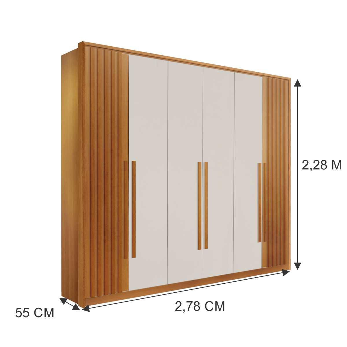 Guarda Roupa Casal 6 Portas 6 Gavetas 100% Mdf Anápolis Ripado Móveis Valverde: Cinamomo Off - 4