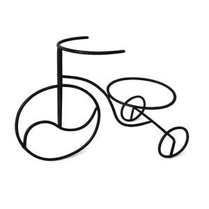Bicicleta Decoração com Suporte para Vaso de Flor:preto