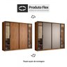 Guarda Roupa Casal Laredo 4 Portas Flex Nogueira/nude Prime Tx com Vidro Reflecta - Demartêz - 4