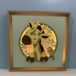 Quadro Caixa Charme Safari Girafa - QDSF-03 BH BABY KIDS