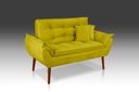 Ver imagem 1 de Kit 01 Namoradeira Opala com 02 Almofadas Suede Amarelo - Pandora Decor