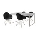 Ver imagem 5 de Mesa Jantar Industrial Filadélfia Branca 137x90cm com 4 Poltronas Pretas Base Ferro Bra Branco