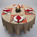 Ver imagem 2 de Kit Mesa Posta Natal Natalina Toalha de Mesa 6 Lugares Grande, 6 Jogo Americano, 6 Guardanapos, Vela
