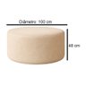 Puff Redondo Cartagena 1 Metro Boucle - 7 Decor Bege - 5