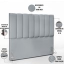 Ver imagem 6 de Kit Cabeceira Cama Box Casal 140cm com Calçadeira Recamier Baú Dália W01 Suede Cinza - Lyam
