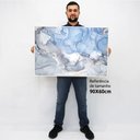 Ver imagem 2 de Quadro Decorativo em Canvas Abstrato Mármore Azul Maya TaColado Moldura Flutuante 4,5cm Branca 90 x