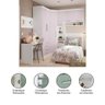 Quarto de Canto Solteiro com Guarda Roupas Cabeceira e Escrivaninha Alpes Luciane Móveis Branco Pf - 2