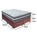 Ver imagem 4 de Cama Box Baú Casal Bipartido Sintético + Colchão Anjos Black Graphite Molas Ensacadas 138x188x64cm M
