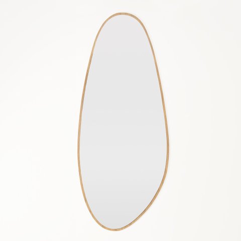 Espelho Orgânico Eros Grande 150cm x 63cm Minimalista com Moldura em Madeira Tauari   Casavee