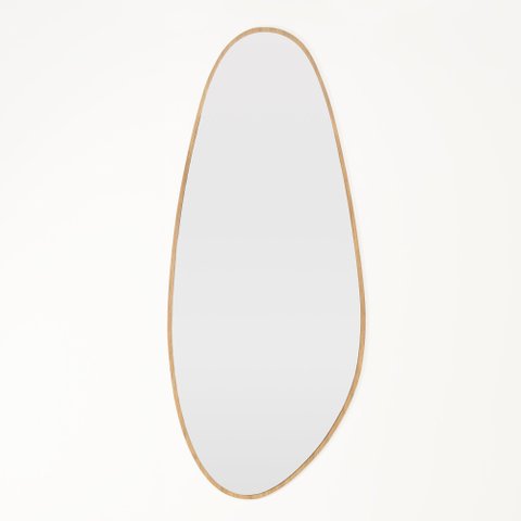 Espelho Orgânico Eros Grande 150cm x 63cm Minimalista com Moldura em Madeira Tauari   Casavee