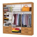 Ver imagem 2 de Guarda-roupa Casal Mondo 6 Portas 4 Gavetas com Espelho Cinamomo - Pnr Móveis