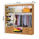 Ver imagem 4 de Guarda-roupa Casal Mondo 6 Portas 4 Gavetas com Espelho Cinamomo - Pnr Móveis