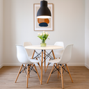 Ver imagem 1 de Mesa Redonda Eiffel de Jantar 70cm + 4 Cadeira Eiffel Eames Cor Branca