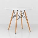 Ver imagem 3 de Mesa Redonda Eiffel de Jantar 70cm + 4 Cadeira Eiffel Eames Cor Branca