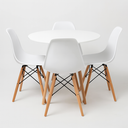 Ver imagem 2 de Mesa Redonda Eiffel de Jantar 70cm + 4 Cadeira Eiffel Eames Cor Branca