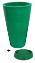 Ver imagem 3 de Kit Vaso Planta + Prato 75x50 Redondo Cônico Polietileno BGPLASTICOS VERDE BANDEIRA 011