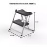 Escada Alcance 2 Degraus Dobrável 120 Kg Cromada Anodilar - 2
