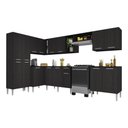 Ver imagem 2 de Armário Cozinha Modulada Completa de Canto 432,5cm Pequim Pop Multimóveis Mp3774 Preto