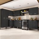 Ver imagem 1 de Armário Cozinha Modulada Completa de Canto 432,5cm Pequim Pop Multimóveis Mp3774 Preto