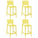 Ver imagem 1 de Jogo 4 Banquetas Tramontina Sofia Cadeiras Altas de Plástico Resistente Amarelo Sala de Estar Lazer