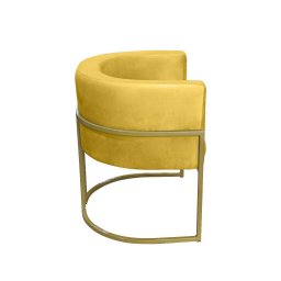 Kit 02 Poltronas para Sala Decorativa Luna Base Ferro Dourado Veludo Amarelo Visan Estofados - 2