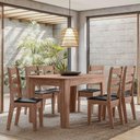 Ver imagem 1 de Conjunto Sala de Jantar1,35 com 6 Cadeiras Amêndoa 11c