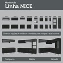 Ver mais imagens de Armário Aéreo 60 Cm 1 Porta Basculante Preto Nice Madesa Preto