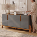 Ver imagem 7 de Buffet Lizz 170 cm Cor:Cinza Perola/Cedro