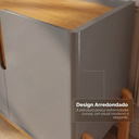 Ver imagem 4 de Buffet Lizz 170 cm Cor:Cinza Perola/Cedro