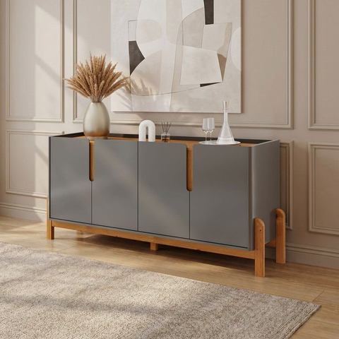 Buffet Lizz 170 cm Cor:Cinza Perola/Cedro