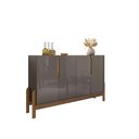 Ver imagem 4 de Buffet Lizz 170 Cm Cor:cinza Perola/cedro