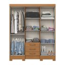 Ver imagem 3 de Guarda Roupa Roupeiro Casal Mentor B23 6 Portas 3 Gavetas com Espelho Cinamomo Briz