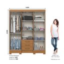 Ver imagem 2 de Guarda Roupa Roupeiro Casal Mentor B23 6 Portas 3 Gavetas com Espelho Cinamomo Briz