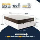 Ver imagem 3 de Cama Box Baú Queen com Colchão de Espuma D33 Double Comfort 158x198x62cm