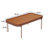 Mesa de Centro Melin P 87x44 Nature com Pés Metálicos Cobre Detalhes em Couro - Ofertamo - 3