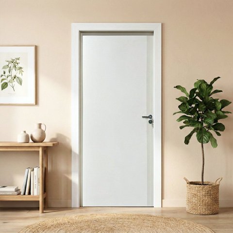 Kit Porta de Madeira Colmeia 210x72cm Batente 9,5cm e Fechadura Banheiro Abertura Esquerda SOMAD
