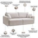 Ver imagem 5 de Sofá 3 Lugares Retrátil Reclinável 250cm Bering F04 Linho Impermeável Bege Acinzentado - Lyam