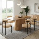 Ver imagem 1 de Mesa Jantar Vidro 160cm Nature Kit 6 Cadeiras Aço Preto Bouclê H02 - D'Rossi