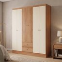 Ver imagem 1 de Guarda-Roupa Casal 6 Portas e 2 Gavetas Astro 182 x 153cm Yescasa Marrom Freijó/Areia