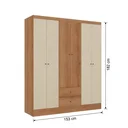 Ver imagem 3 de Guarda-Roupa Casal 6 Portas e 2 Gavetas Astro 182 x 153cm Yescasa Marrom Freijó/Areia
