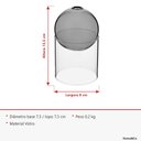 Ver imagem 7 de Vaso Decorativo de Vidro Cinza 13x13x13cm Enfeite Sala Mesa Estante Aparador
