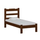 Ver imagem 2 de Cama Solteiro em Madeira Maciça Reforçada Castanho