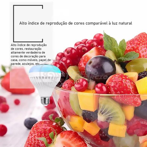 Lâmpada Led 12w E27 Rgb Colorida com Caixa de Som