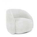 Ver imagem 1 de Poltrona Decorativa Jenny Base Giratória em Metal Preto Bouclê Branco G45 - Gran Belo